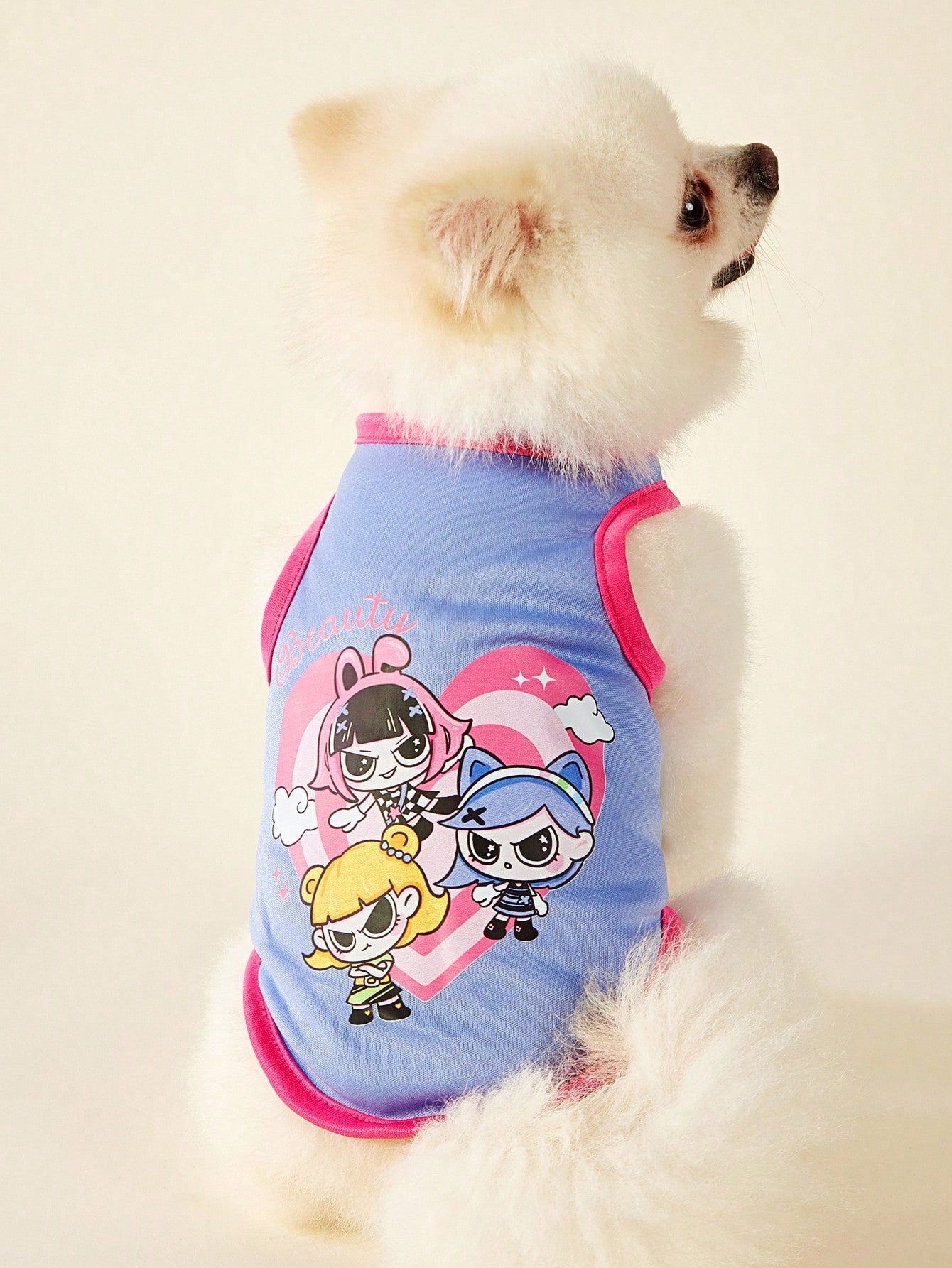 2pc Pet Cat Dog Universal Pink Daisy Cute Print Casual Comfortable Breathable Dog Vest