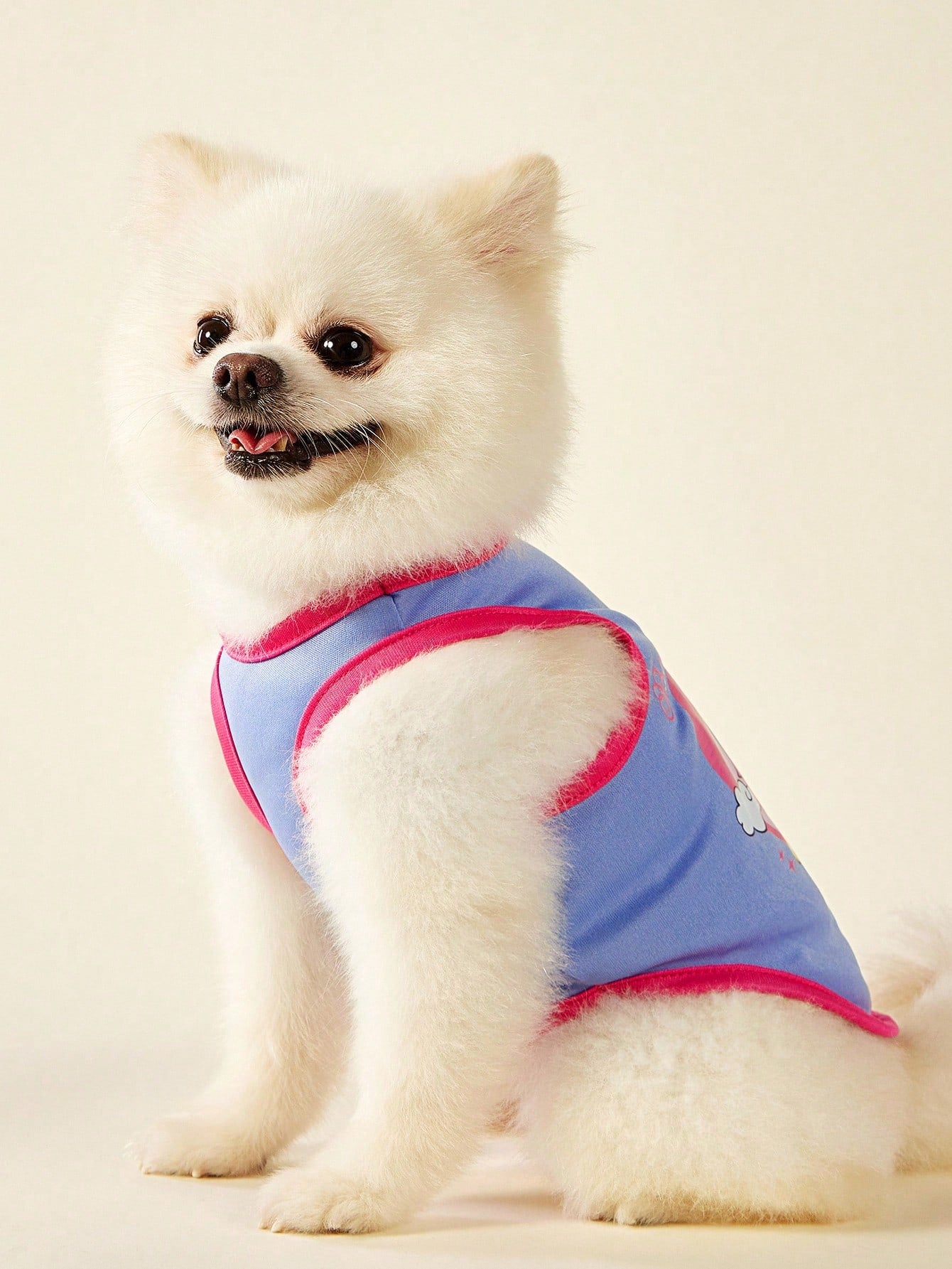 2pc Pet Cat Dog Universal Pink Daisy Cute Print Casual Comfortable Breathable Dog Vest