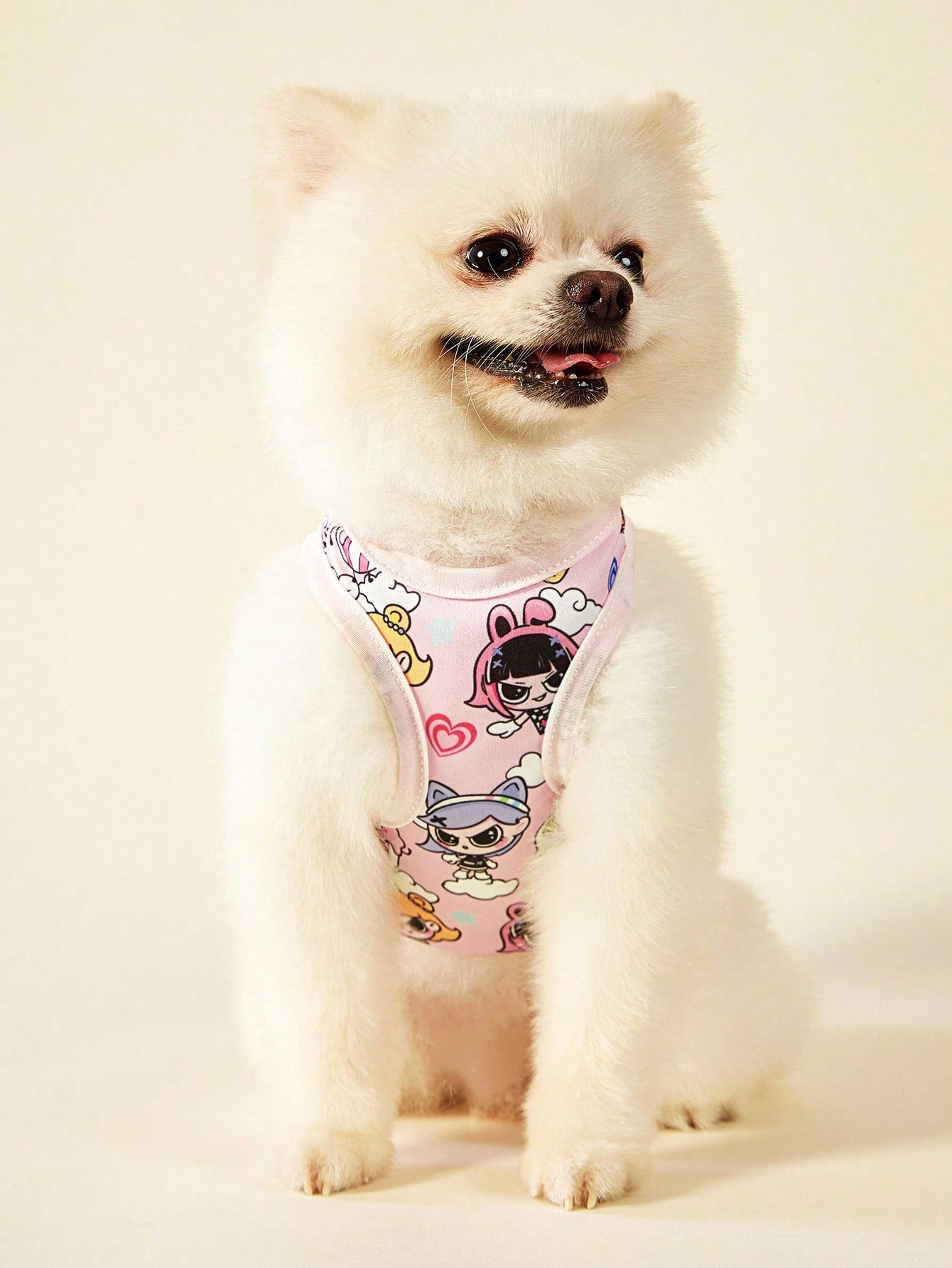 2pc Pet Cat Dog Universal Pink Daisy Cute Print Casual Comfortable Breathable Dog Vest