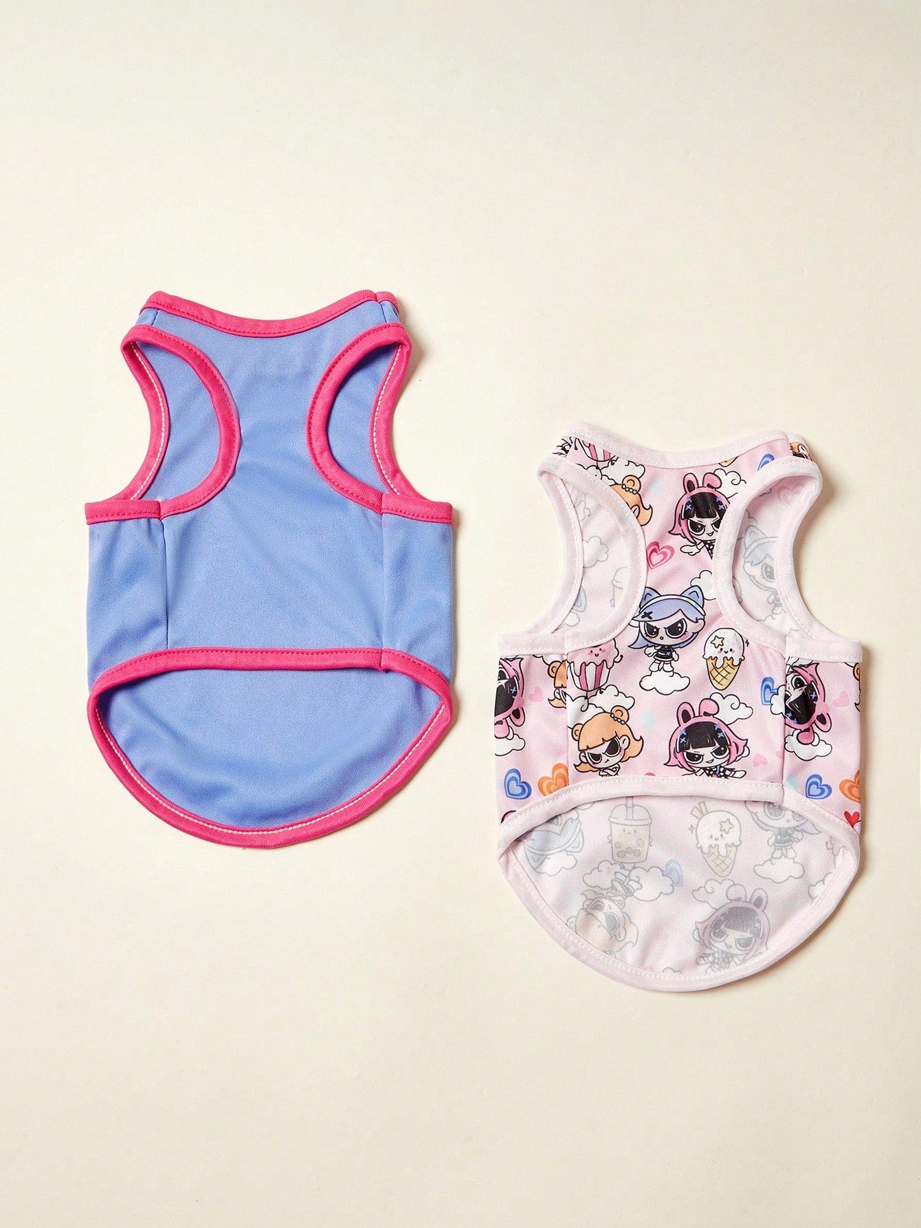 2pc Pet Cat Dog Universal Pink Daisy Cute Print Casual Comfortable Breathable Dog Vest