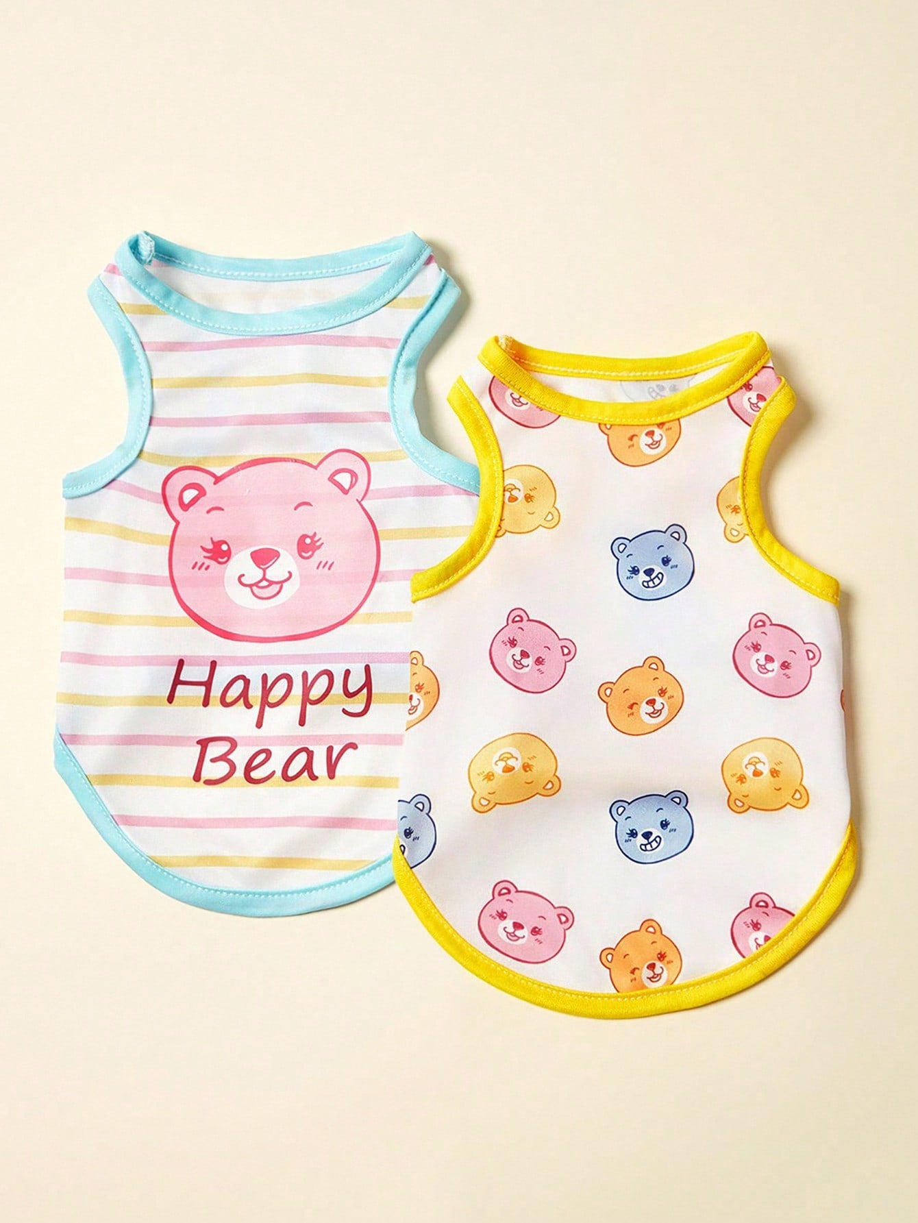 2pc Pet Cat Dog Universal Pink Daisy Cute Print Casual Comfortable Breathable Dog Vest