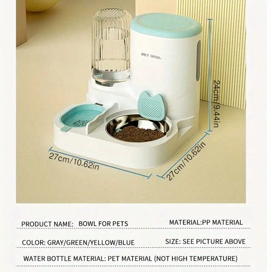 Local2-In-1 Cat Water Dispenser And Food Dispensing Kit-Removable, Washable, Feeding Station, Indoor Cat Feeding Bowl, Easy To Clean