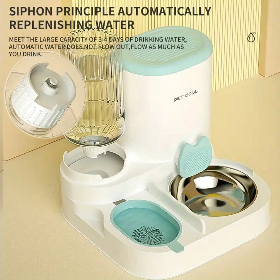 Local2-In-1 Cat Water Dispenser And Food Dispensing Kit-Removable, Washable, Feeding Station, Indoor Cat Feeding Bowl, Easy To Clean