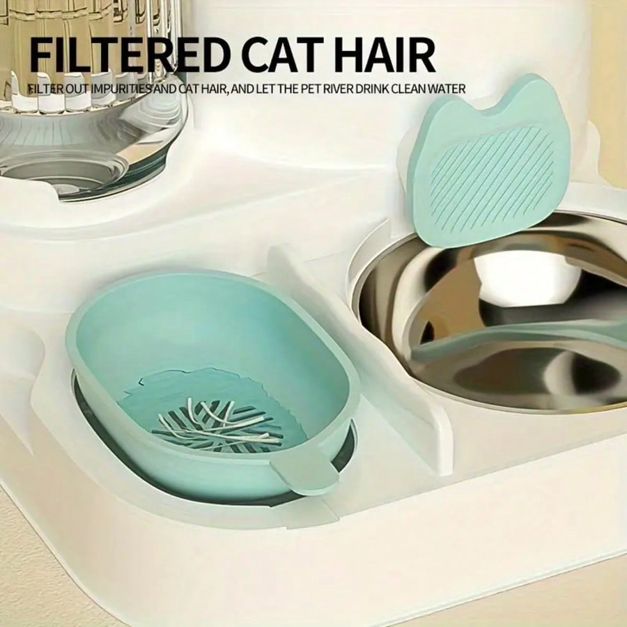 Local2-In-1 Cat Water Dispenser And Food Dispensing Kit-Removable, Washable, Feeding Station, Indoor Cat Feeding Bowl, Easy To Clean