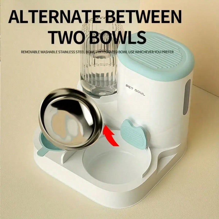 Local2-In-1 Cat Water Dispenser And Food Dispensing Kit-Removable, Washable, Feeding Station, Indoor Cat Feeding Bowl, Easy To Clean