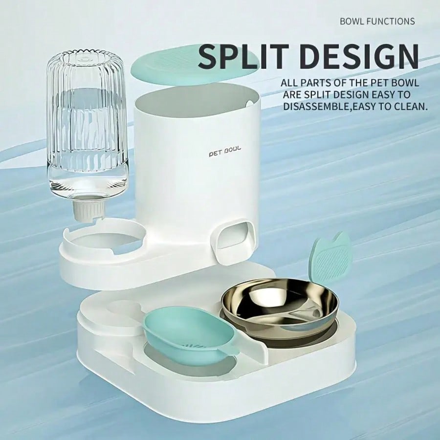 Local2-In-1 Cat Water Dispenser And Food Dispensing Kit-Removable, Washable, Feeding Station, Indoor Cat Feeding Bowl, Easy To Clean