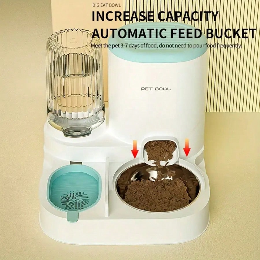 Local2-In-1 Cat Water Dispenser And Food Dispensing Kit-Removable, Washable, Feeding Station, Indoor Cat Feeding Bowl, Easy To Clean