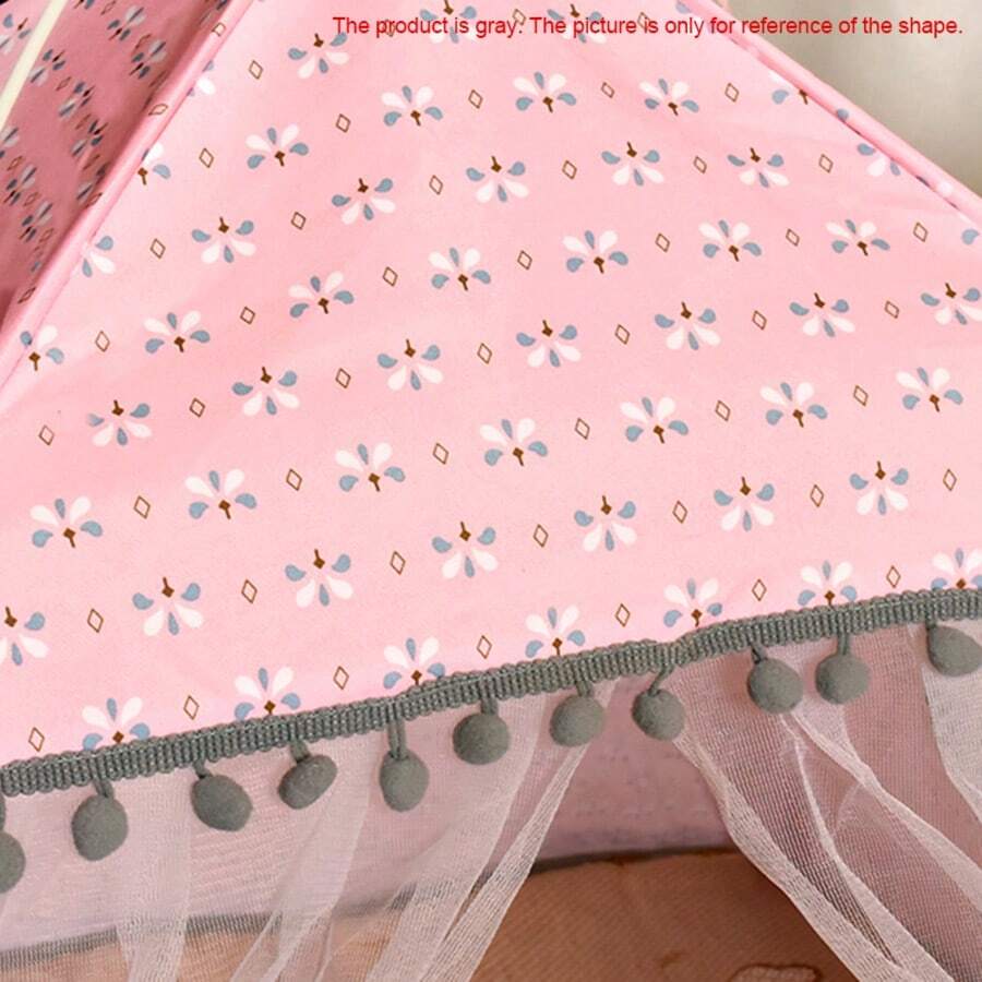 Multicolor princess style pet tent bed for cats and small dogs featuring a breathable sunshade design.