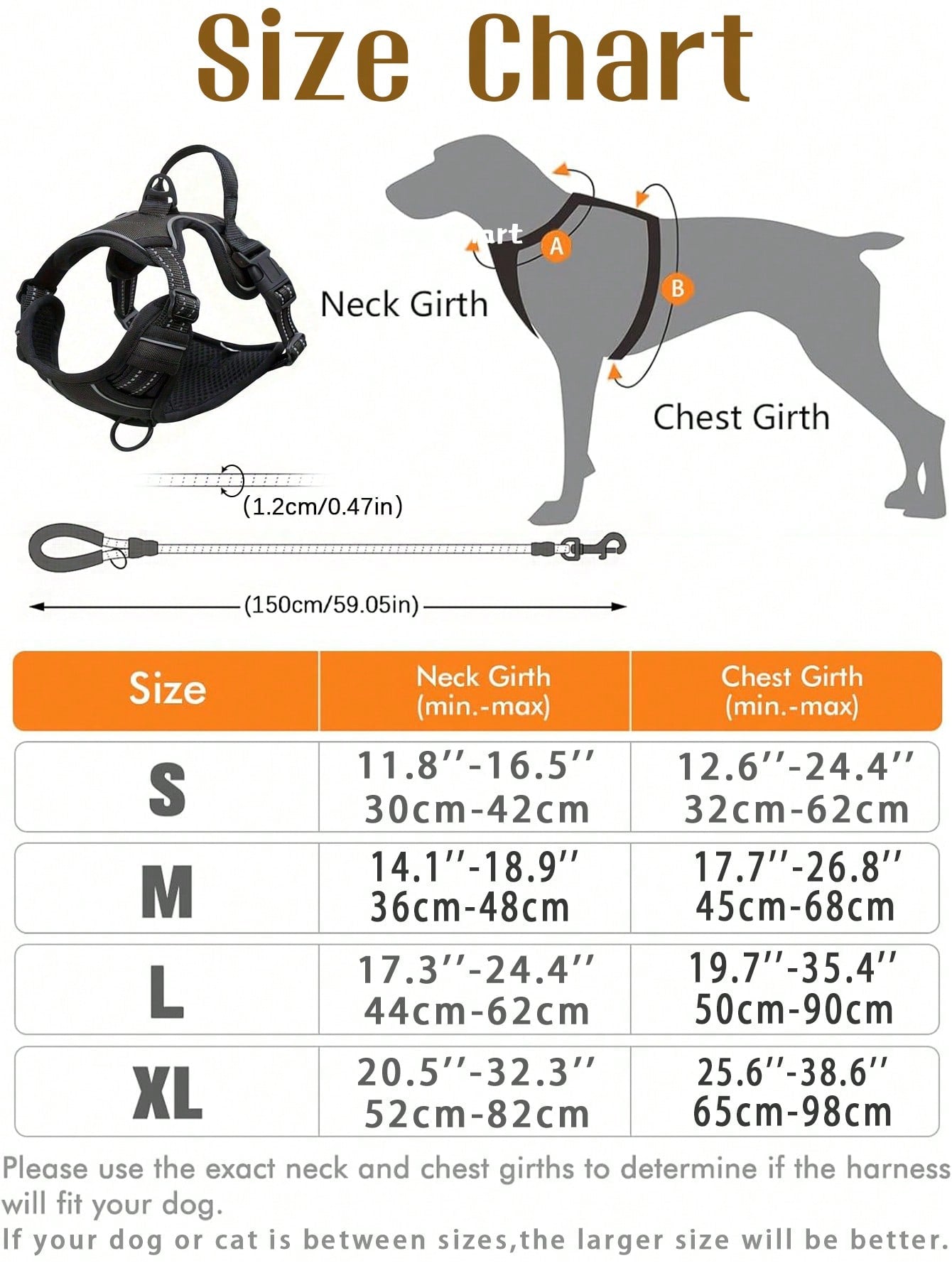 Anti-Pull Dog Harness With Dual Leash Clips, Adjustable Soft Padded Reflective Oxford Vest (No Choking), Easy-Control Handle – Fits All Dog Sizes. Please Check Sizing Before Ordering! (Harness Only, Leash Sold Separately!!)