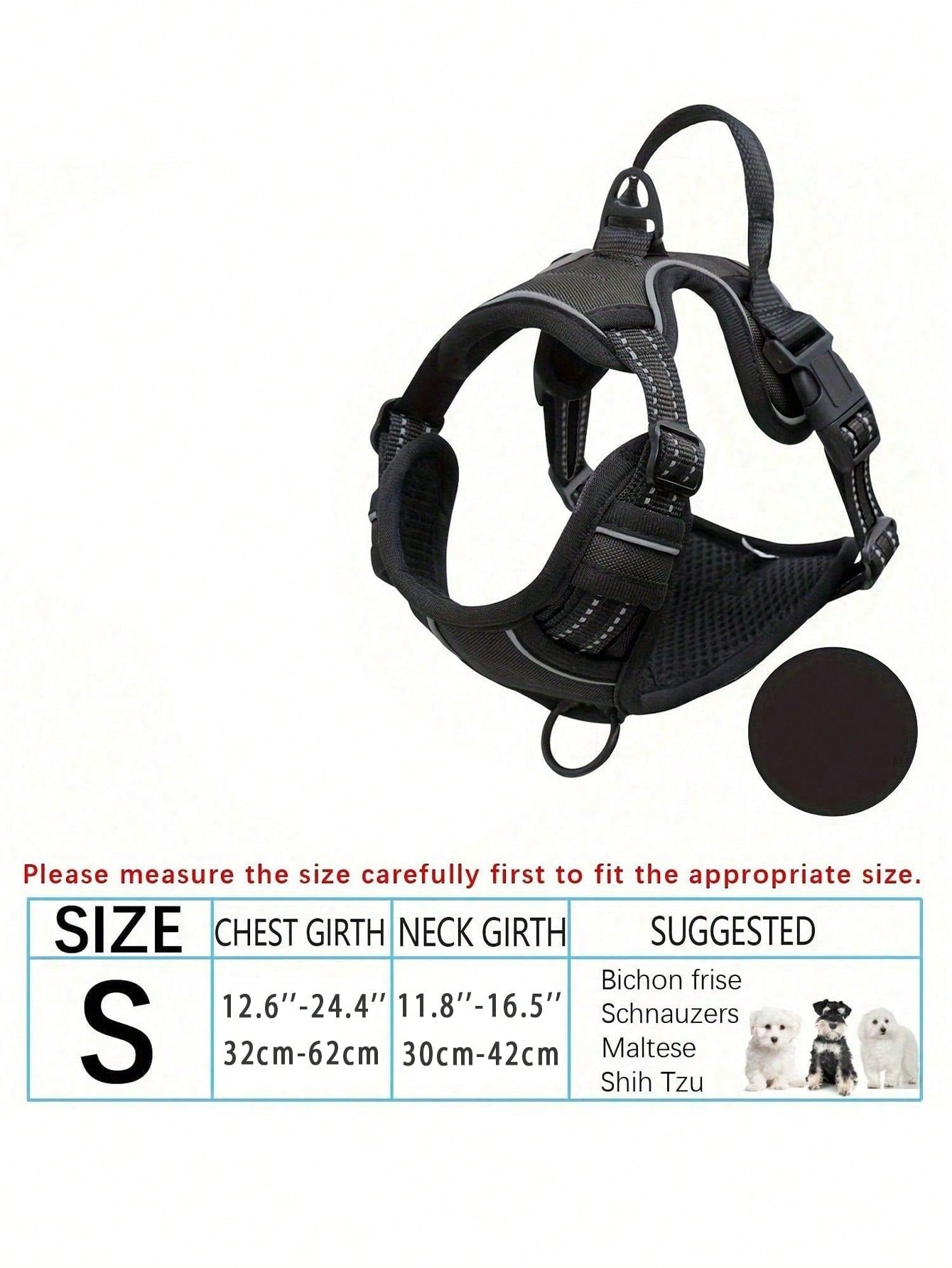 Anti-Pull Dog Harness With Dual Leash Clips, Adjustable Soft Padded Reflective Oxford Vest (No Choking), Easy-Control Handle – Fits All Dog Sizes. Please Check Sizing Before Ordering! (Harness Only, Leash Sold Separately!!)