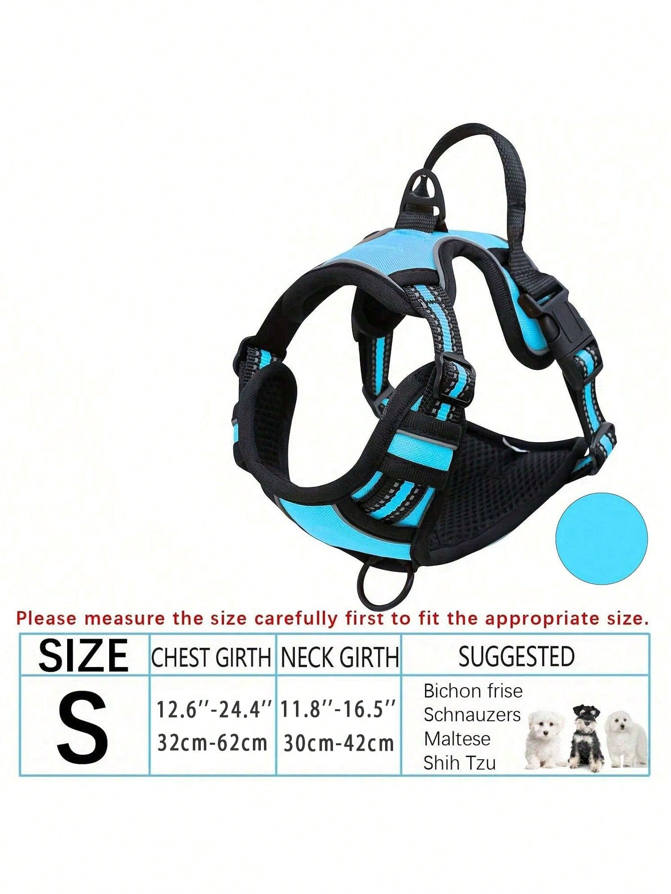 Anti-Pull Dog Harness With Dual Leash Clips, Adjustable Soft Padded Reflective Oxford Vest (No Choking), Easy-Control Handle – Fits All Dog Sizes. Please Check Sizing Before Ordering! (Harness Only, Leash Sold Separately!!)