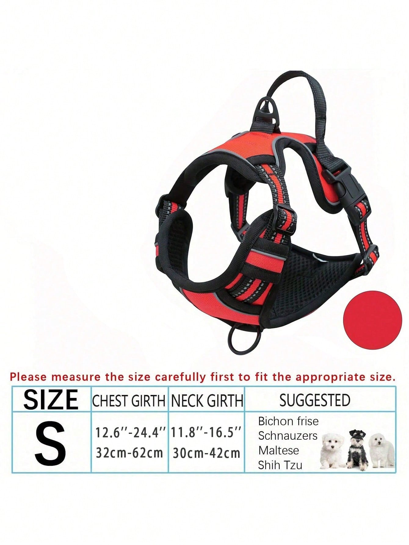 Anti-Pull Dog Harness With Dual Leash Clips, Adjustable Soft Padded Reflective Oxford Vest (No Choking), Easy-Control Handle – Fits All Dog Sizes. Please Check Sizing Before Ordering! (Harness Only, Leash Sold Separately!!)
