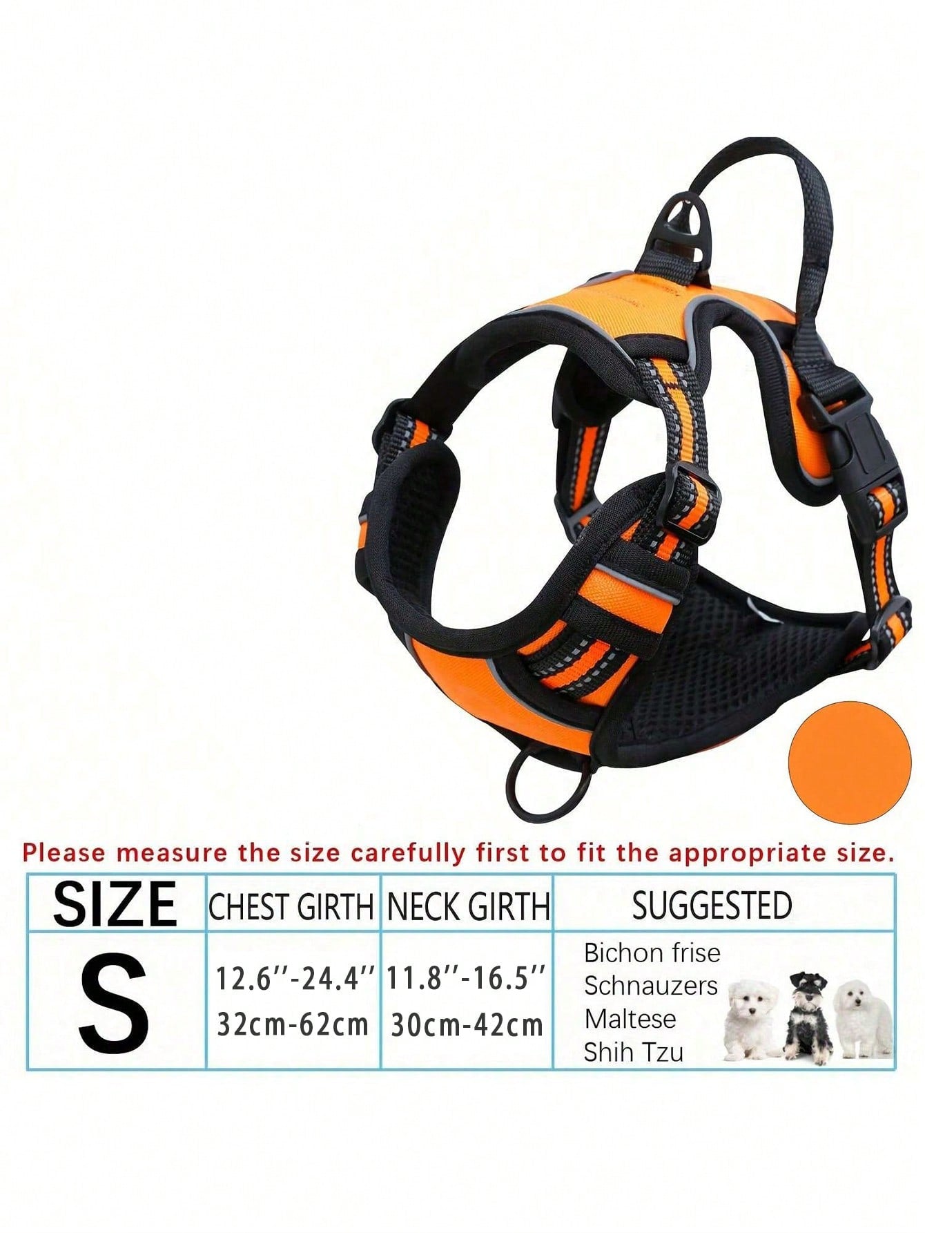 Anti-Pull Dog Harness With Dual Leash Clips, Adjustable Soft Padded Reflective Oxford Vest (No Choking), Easy-Control Handle – Fits All Dog Sizes. Please Check Sizing Before Ordering! (Harness Only, Leash Sold Separately!!)