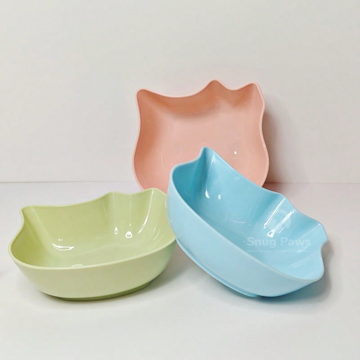 6Pcs Cat Bowls - Kitten Puppy Food Water Bowls, Multi-Purpose PP Plastic Pet Dish For Cats/Dogs/Small Animals, Pet Feeding And Water Bowl,Cute Design,Blue Pink Green.