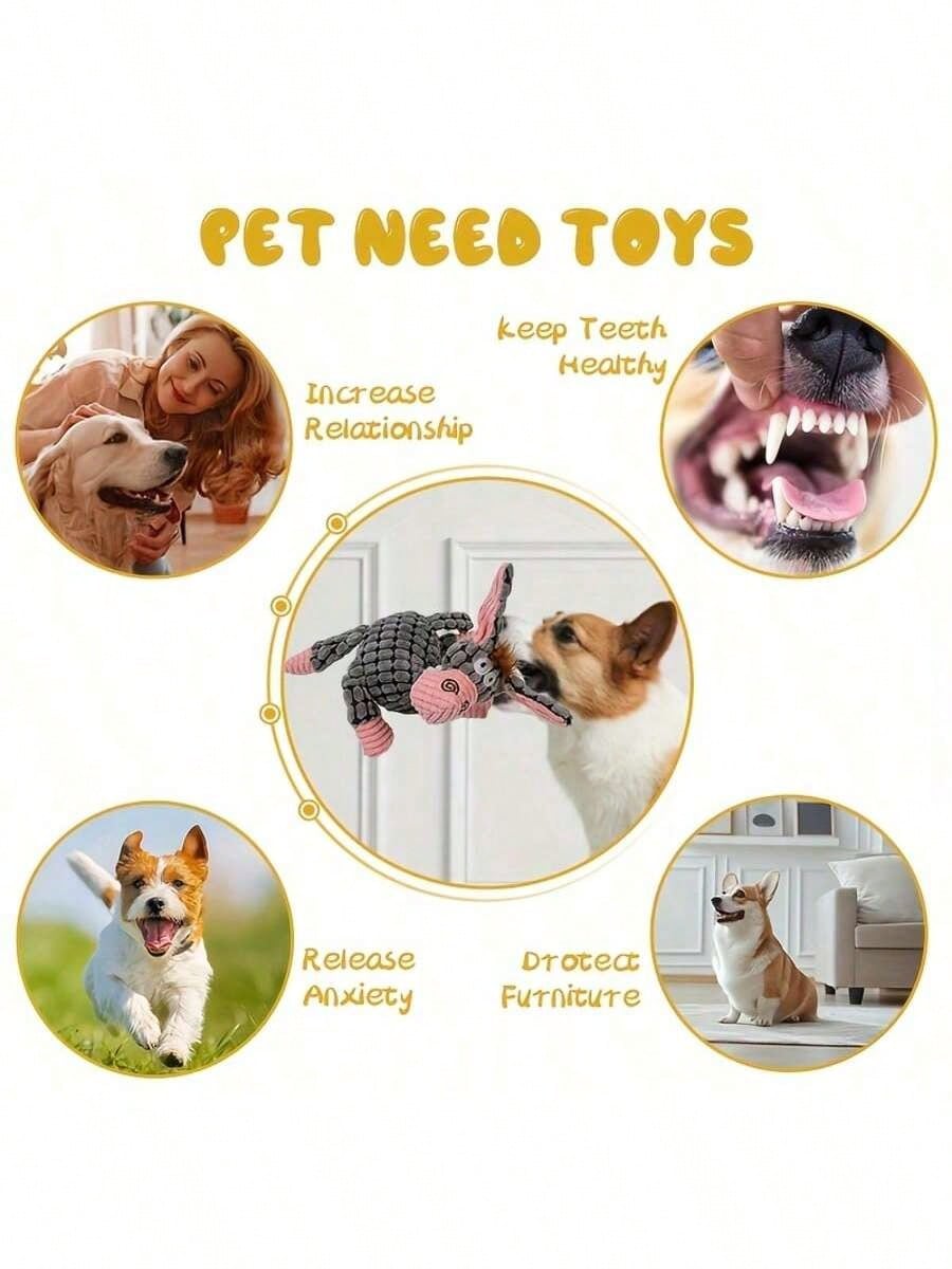 1/2/3pcs (Random Color) Pet Plush Knotted Toys, Medium/Small Dog Chew Toys With Sound