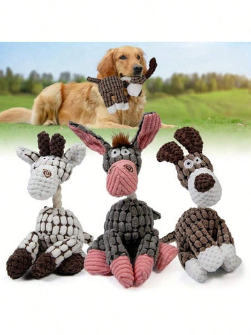 1/2/3pcs (Random Color) Pet Plush Knotted Toys, Medium/Small Dog Chew Toys With Sound