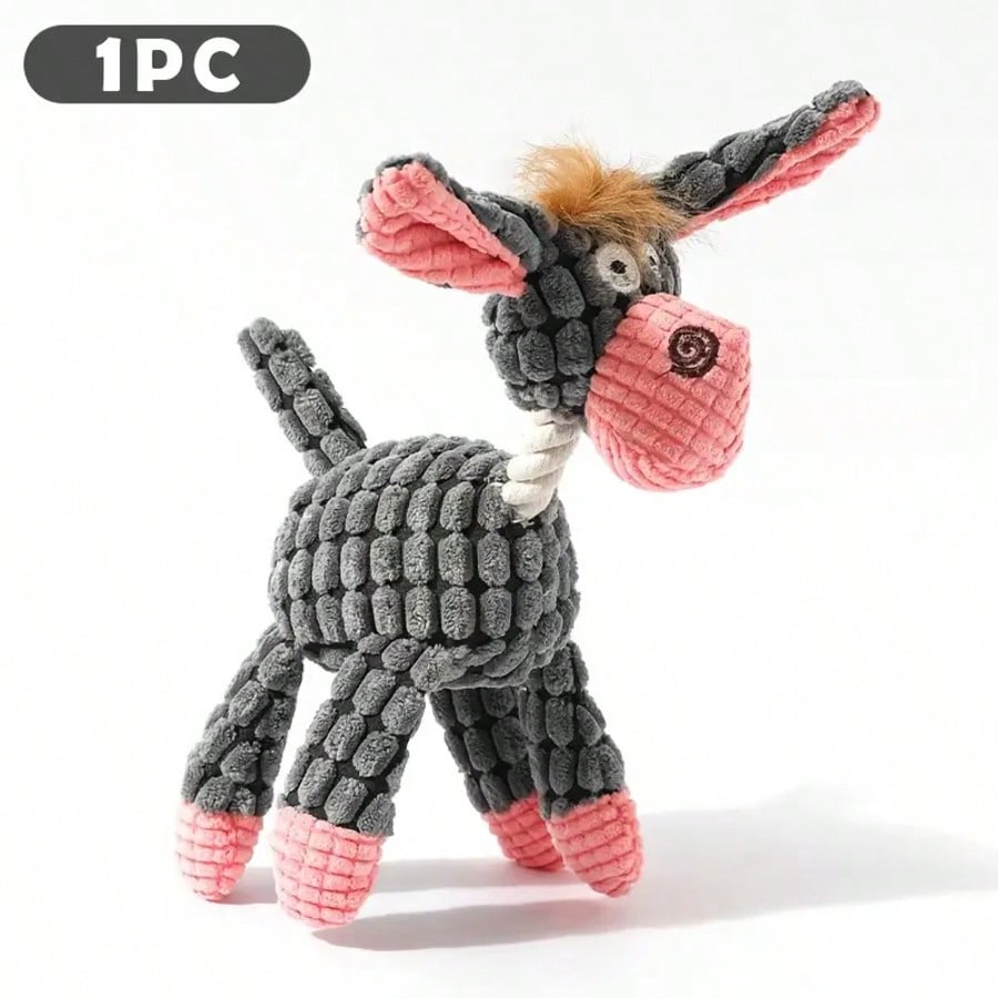 1/2/3pcs (Random Color) Pet Plush Knotted Toys, Medium/Small Dog Chew Toys With Sound