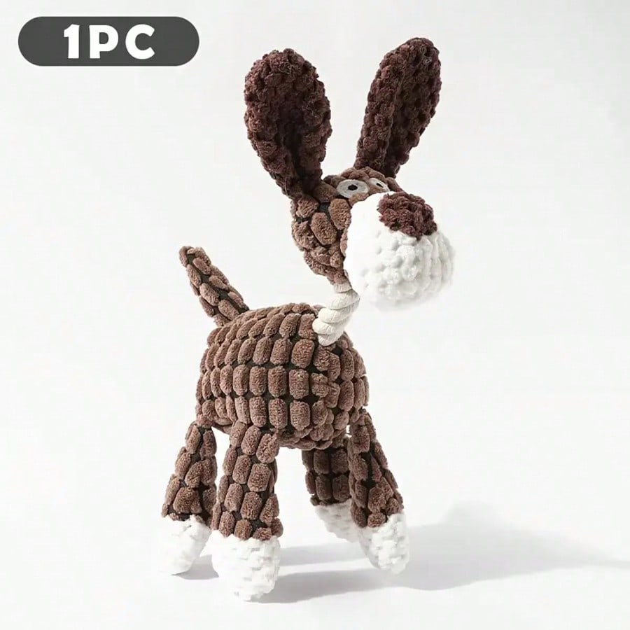 1/2/3pcs (Random Color) Pet Plush Knotted Toys, Medium/Small Dog Chew Toys With Sound