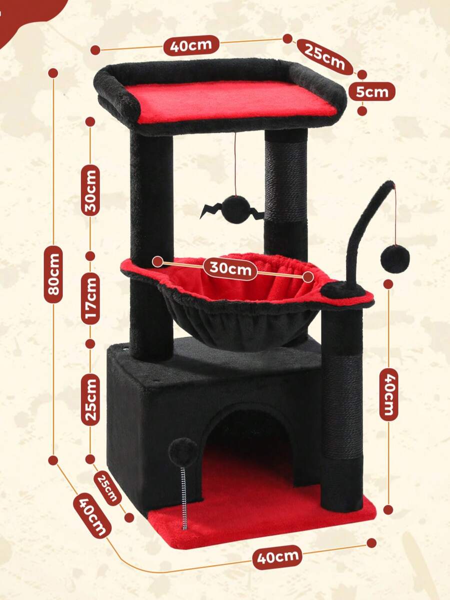 Green 33-inch cactus cat tree featuring a plush top perch, deep hammock, sisal scratching post, and large cat condo for indoor cats.