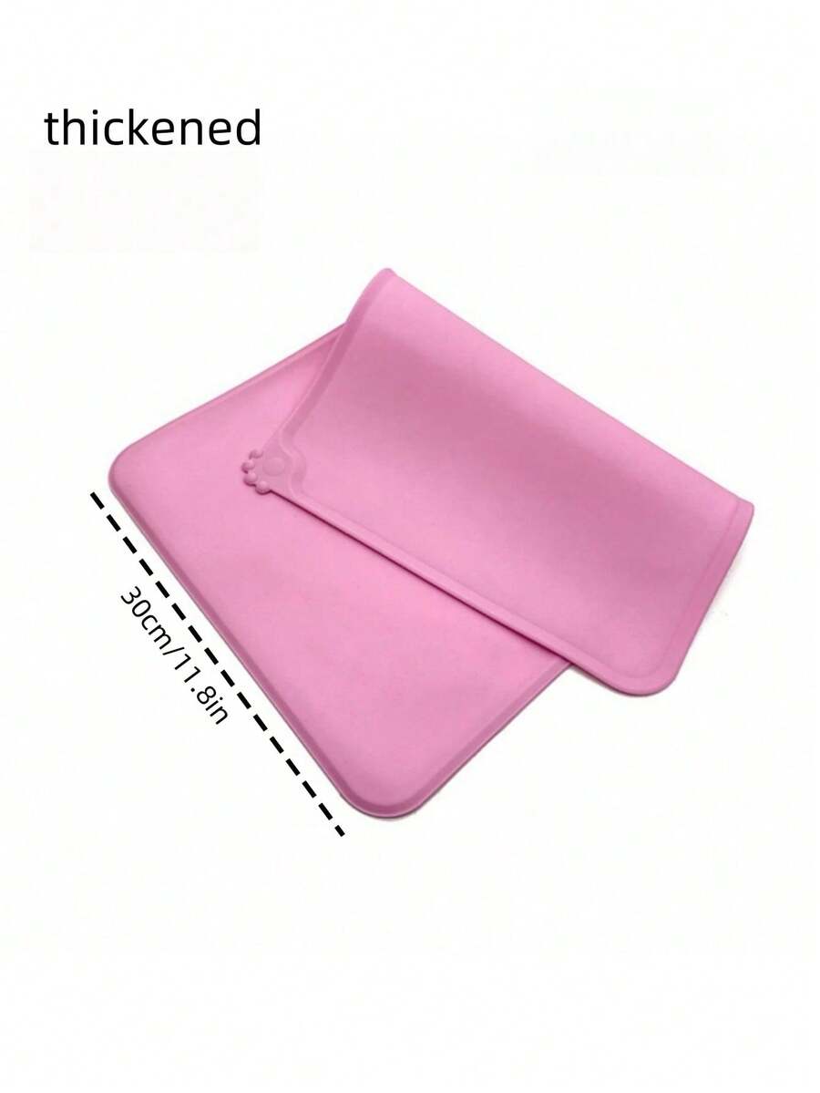 Multicolor rectangular silicone pet feeding bowl mat with non-slip waterproof surface for dogs and cats