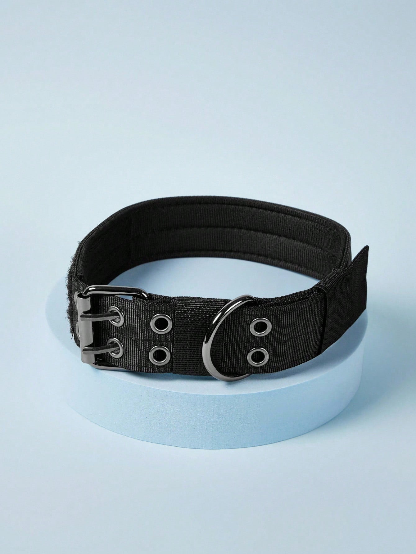 Adjustable multicolor nylon dog collar with tactical training design and patch panel for medium and large dogs