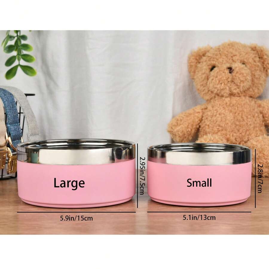Multicolor stainless steel pet bowl with anti-slip and anti-spill base designed for medium and large dogs.