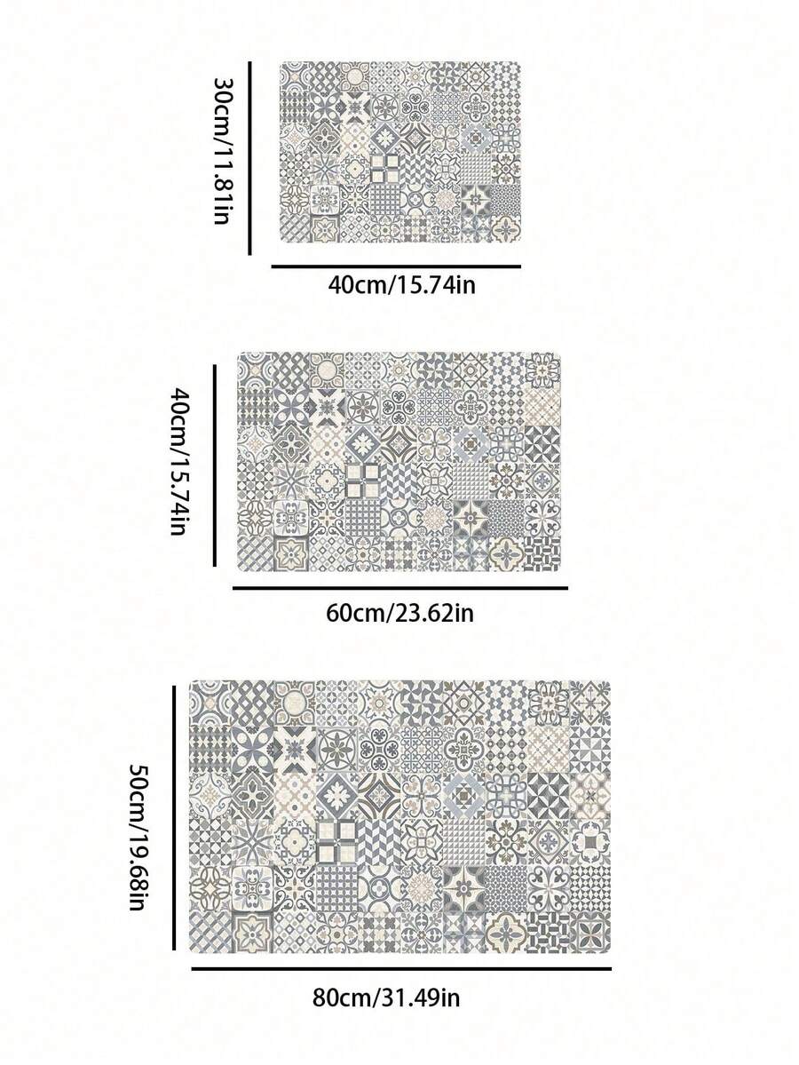 Black and white cartoon diatomite pet feeding mat placed under dog and cat food and water bowls to catch spills.