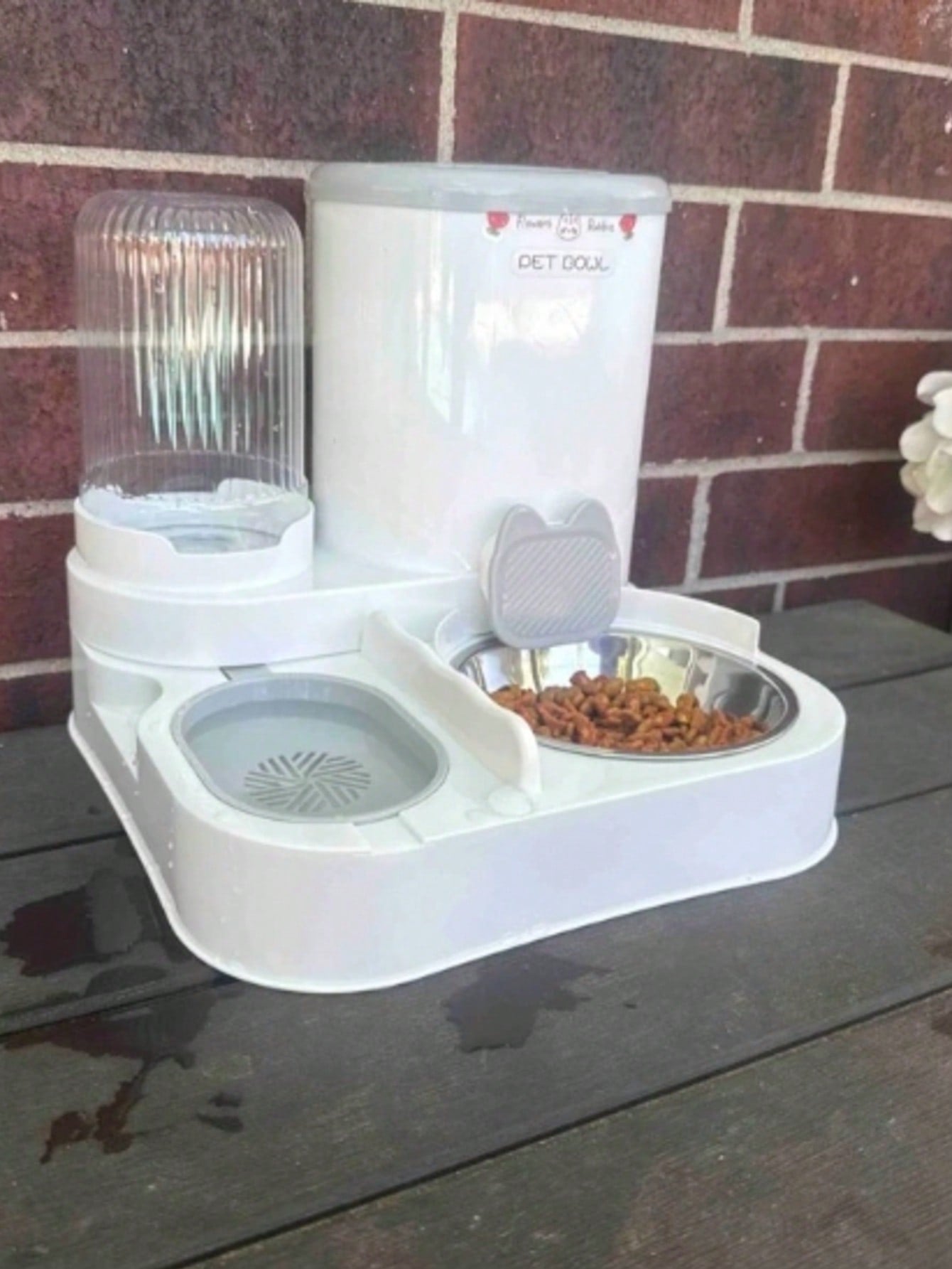 Local2-In-1 Cat Water Dispenser And Food Dispensing Kit-Removable, Washable, Feeding Station, Indoor Cat Feeding Bowl, Easy To Clean