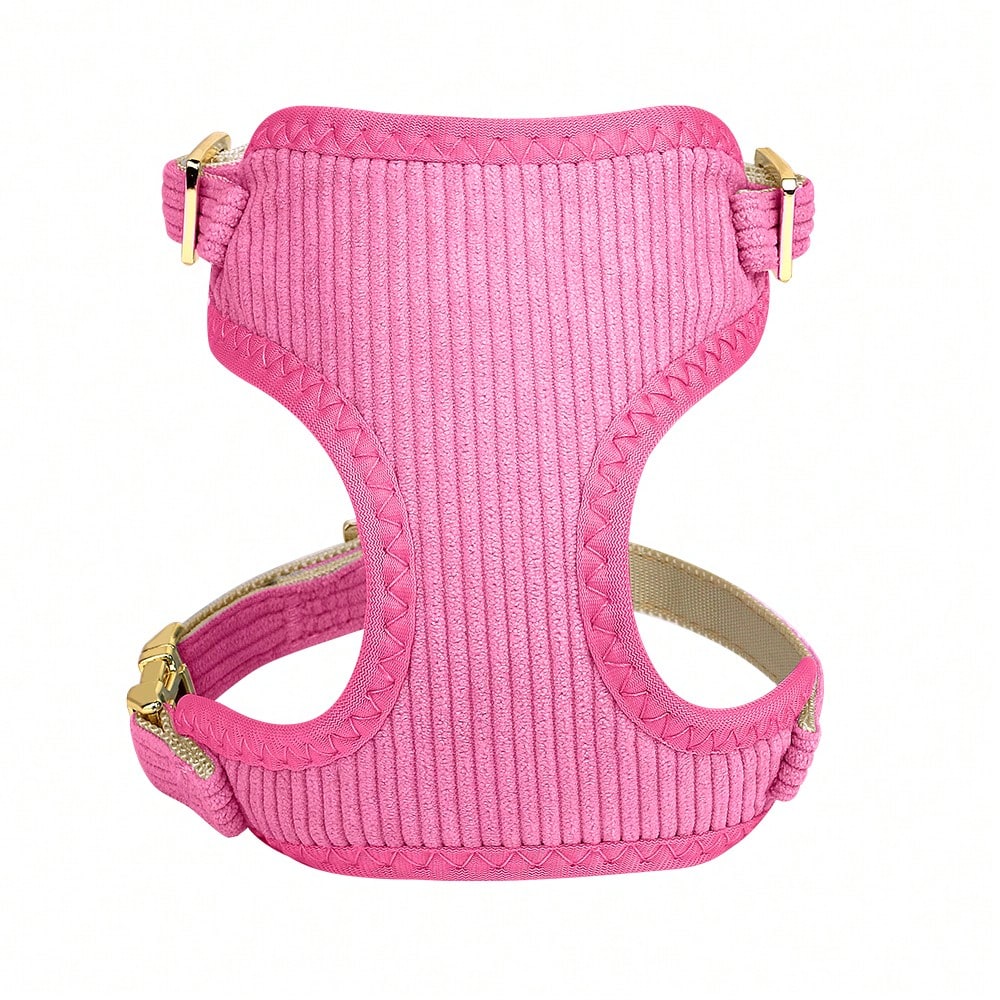 Rose red velvet bow dog collar, leash, and harness set for cats and dogs, made with polyester for everyday pet walks and styling.