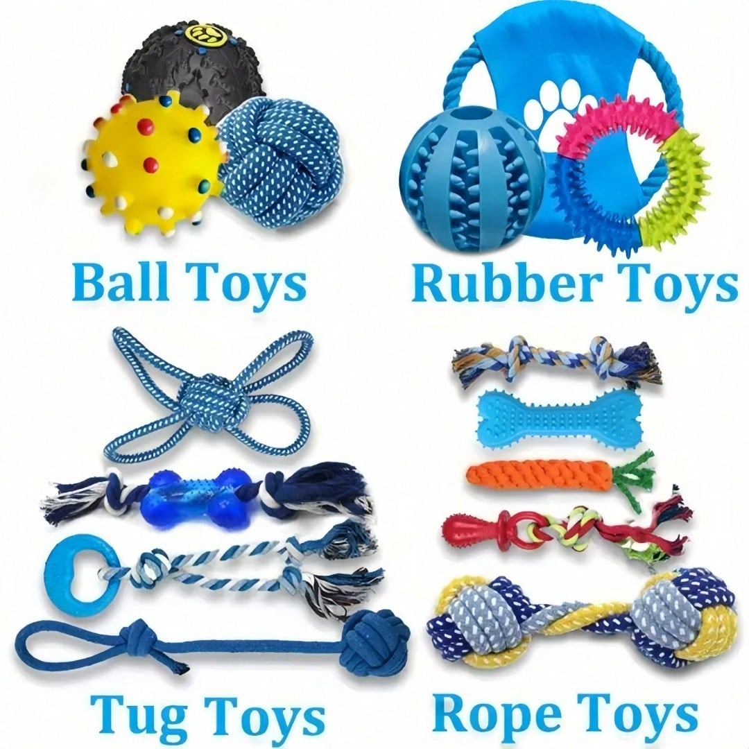 4pcs Pet Toy Set, Cute Durable Dog Toys, Dog , Ball, Rope Toys, Interactive Puzzle Toys, Dog Gifts (Random Style & Color)