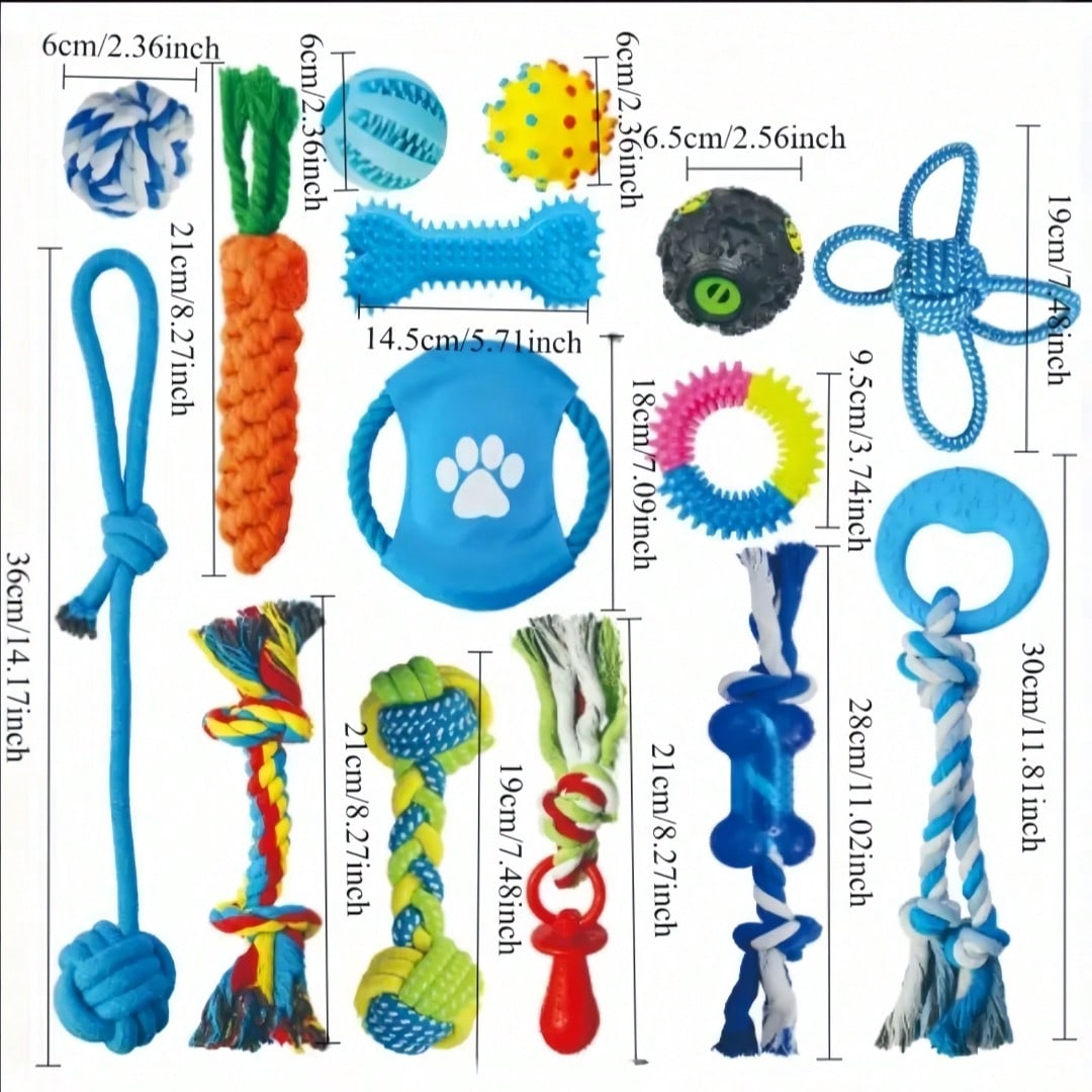 4pcs Pet Toy Set, Cute Durable Dog Toys, Dog , Ball, Rope Toys, Interactive Puzzle Toys, Dog Gifts (Random Style & Color)