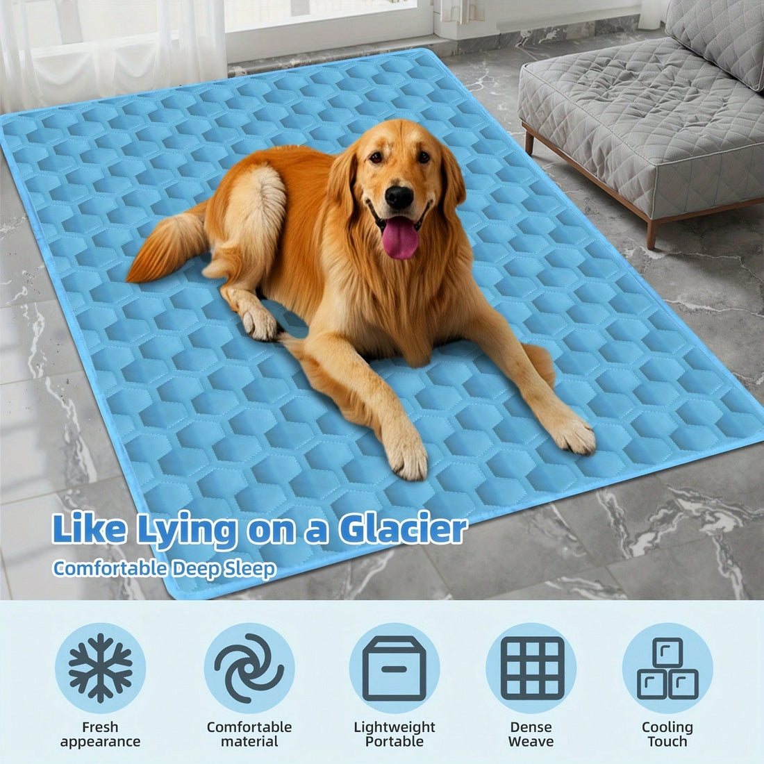 Summer Pet Dog Cat Cooling Mat, Moisture-Wicking Fabric | Breathable Mesh Bed | Durable Polyester Fiber - Keeps Your Cats And Dogs Cool And Comfortable All Summer, Suitable For Small, Medium And Large Pets (5 Sizes Available)