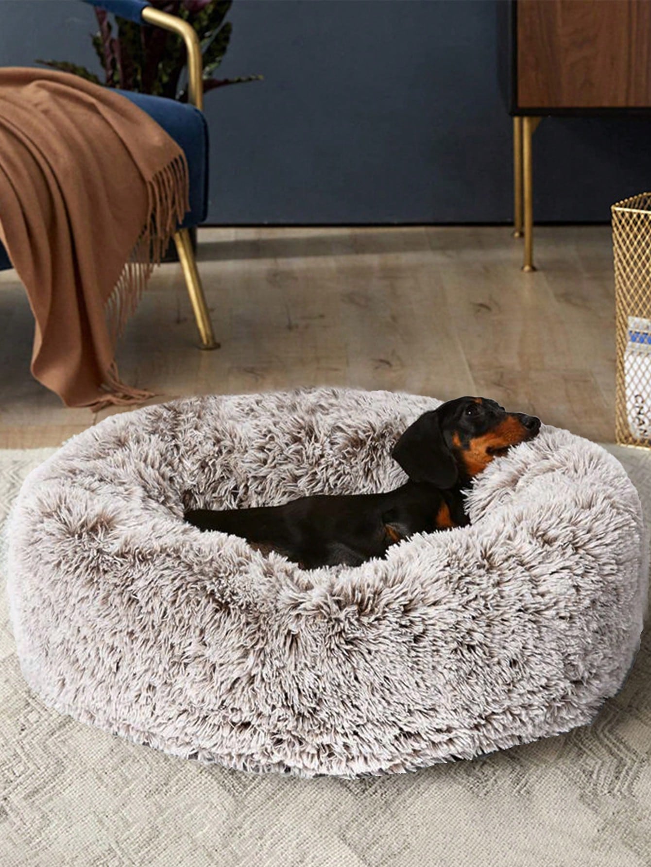 Local1pc Plush Round Pet Bed Comfortable And Warm Suitable For Large, Medium And Small Cats And Dogs Sleeping In Four Seasons