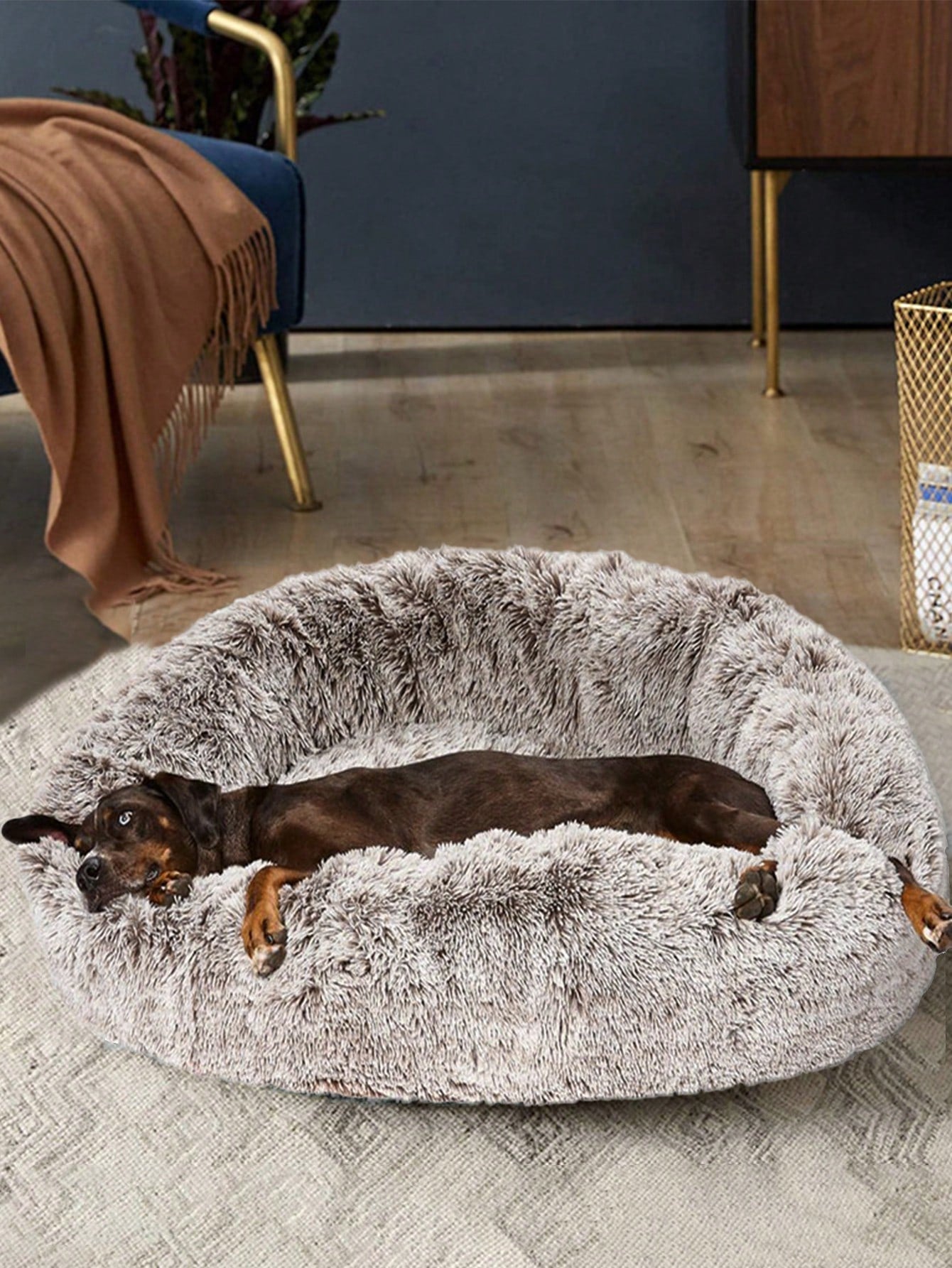Local1pc Plush Round Pet Bed Comfortable And Warm Suitable For Large, Medium And Small Cats And Dogs Sleeping In Four Seasons