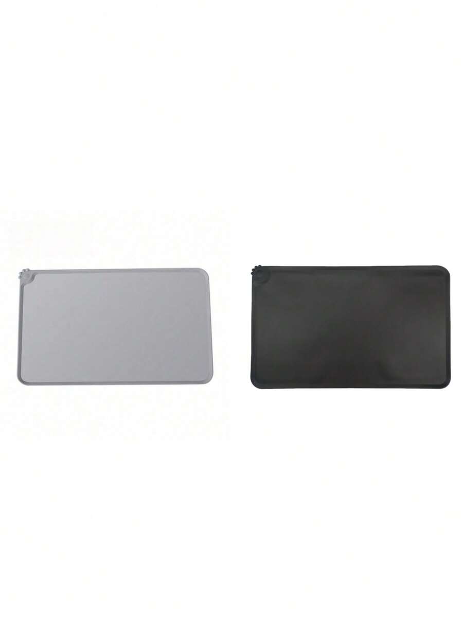 Multicolor rectangular silicone pet feeding bowl mat with non-slip waterproof surface for dogs and cats