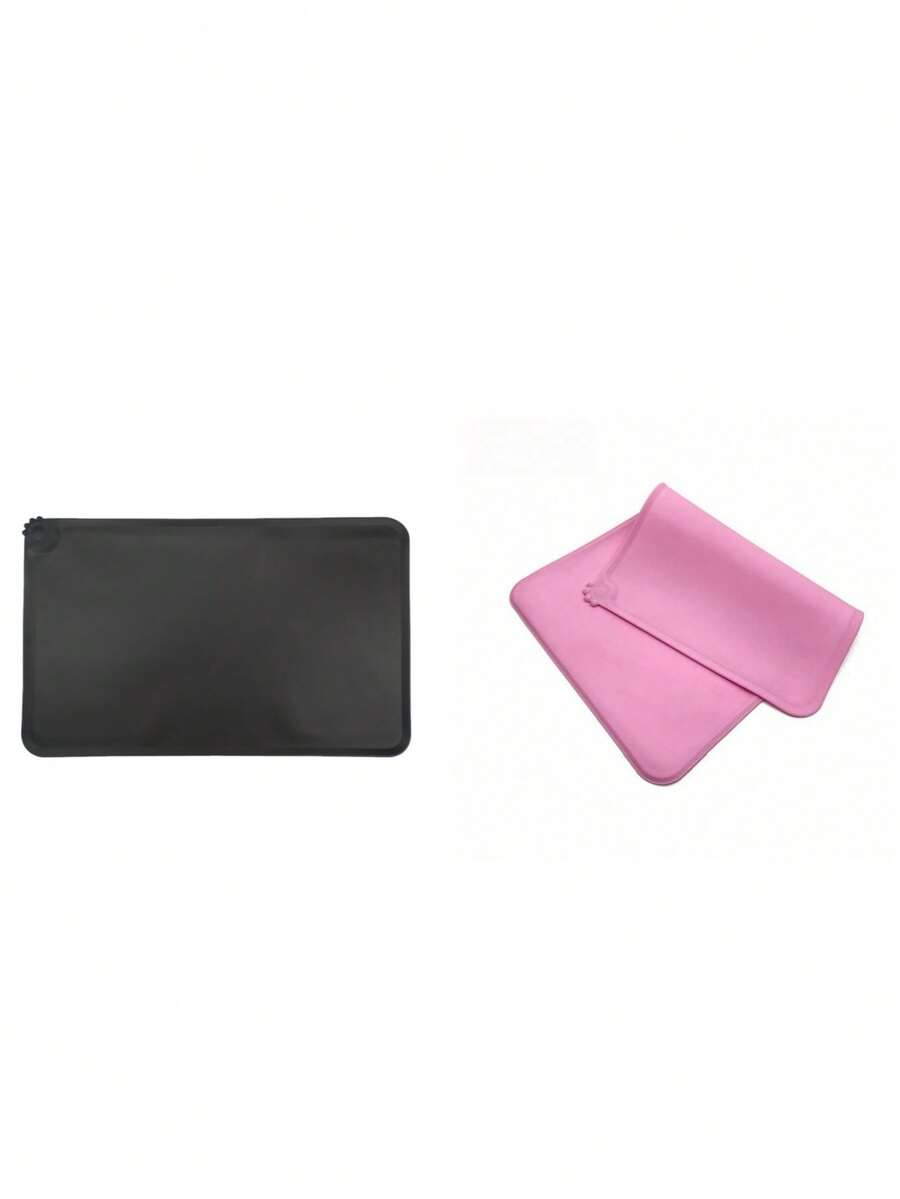 Multicolor rectangular silicone pet feeding bowl mat with non-slip waterproof surface for dogs and cats