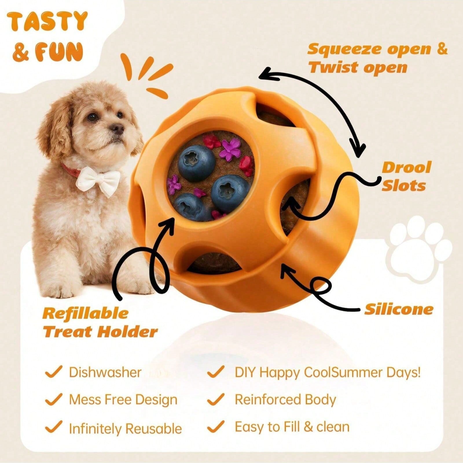 Interactive Dog Toy, Relieve Dog Boredom - Silicone Dog Treat Mold, Healthy Dog Snacks, Puppy Puzzle Toy, Suitable For Summer & Snowy Weather - Fit For Large, Small, Medium Puppies