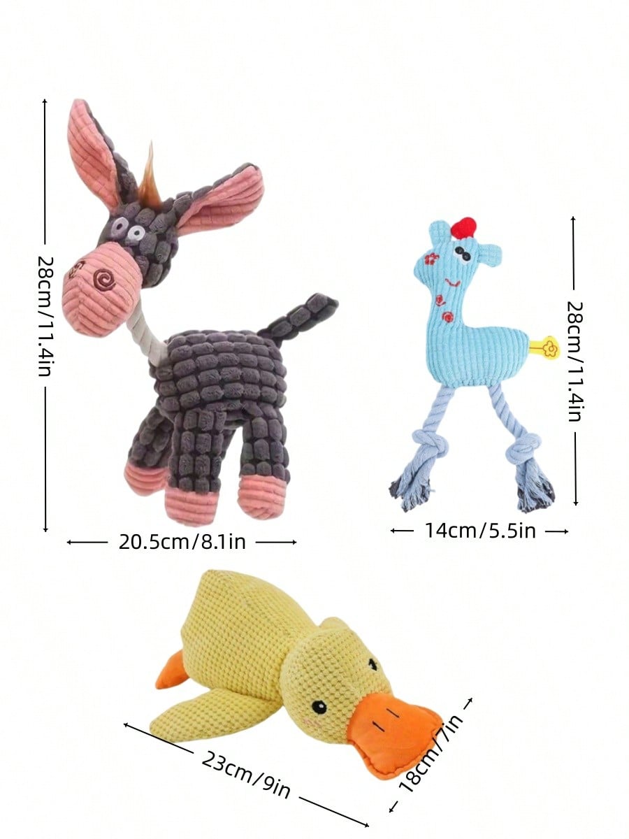 1/2/3pcs (Random Color) Pet Plush Knotted Toys, Medium/Small Dog Chew Toys With Sound