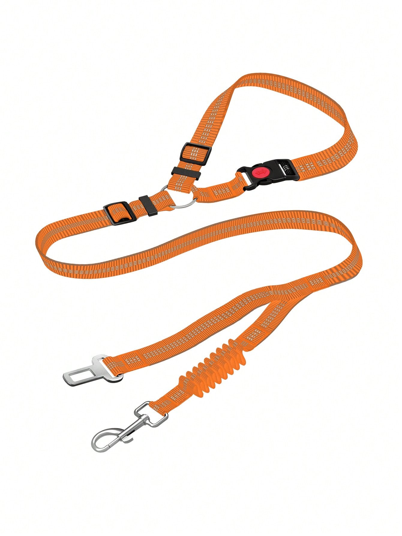 1pc Multipurpose Pet Car Seat Belt, Provides 2-In-1 Protection For Pets, Can Also Be Used As A Leash, Adjustable Length, Elastic Cord Prevents Sudden Impact, Outdoor Dog Leash