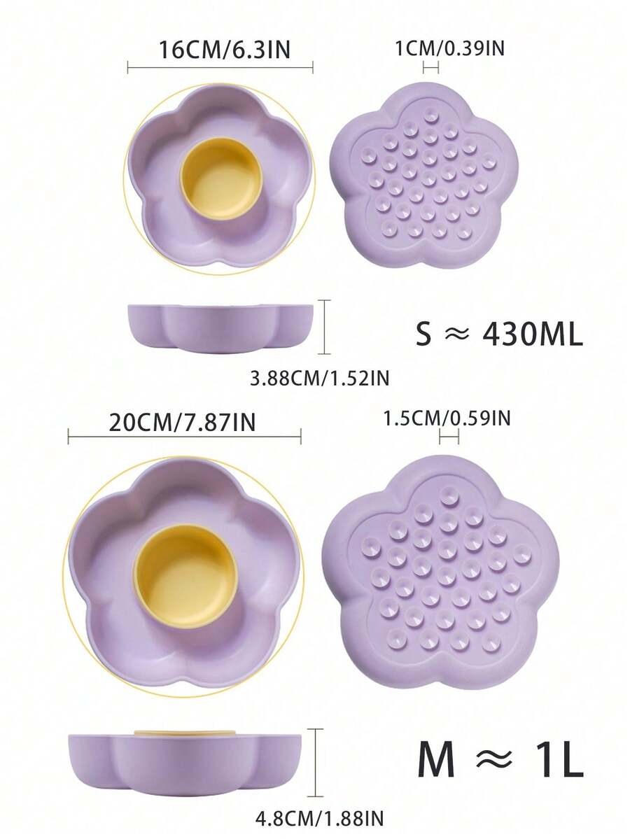 Multicolor flower-shaped silicone cat lick mat with suction cups for dogs and cats