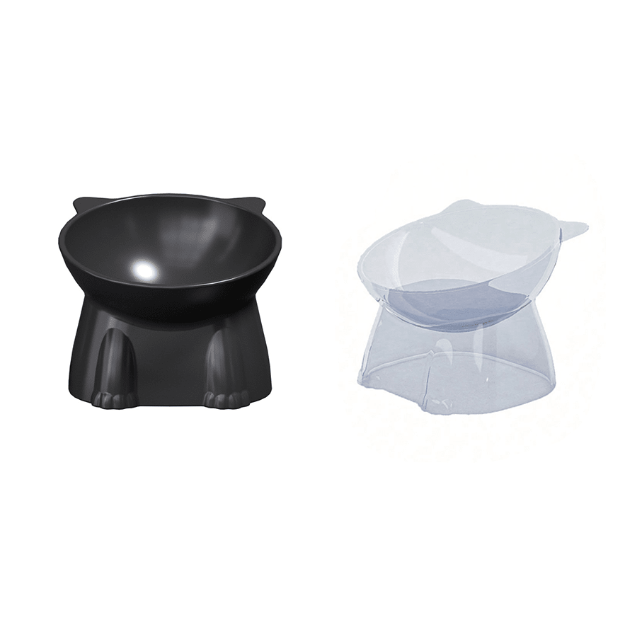 1 Cat Bowl, Anti Vomiting 15 Degree High Foot Tilted Pet Tray, Pet Neck Protection, Feeding Bowl, Drinking Bowl, Stable Base, Not Easy To Overturn, Cat Bowl Set, Suitable For Cats And Dogs, Can Be Washed In The Dishwasher, Pet Supplies