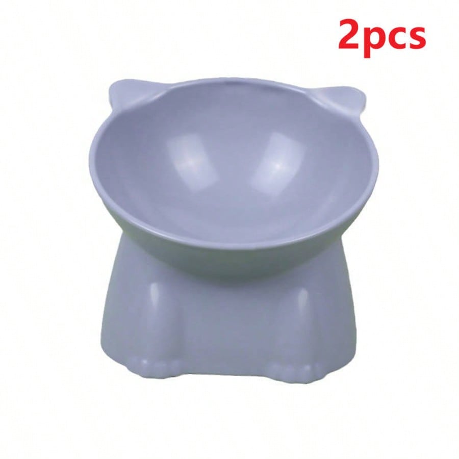1 Cat Bowl, Anti Vomiting 15 Degree High Foot Tilted Pet Tray, Pet Neck Protection, Feeding Bowl, Drinking Bowl, Stable Base, Not Easy To Overturn, Cat Bowl Set, Suitable For Cats And Dogs, Can Be Washed In The Dishwasher, Pet Supplies