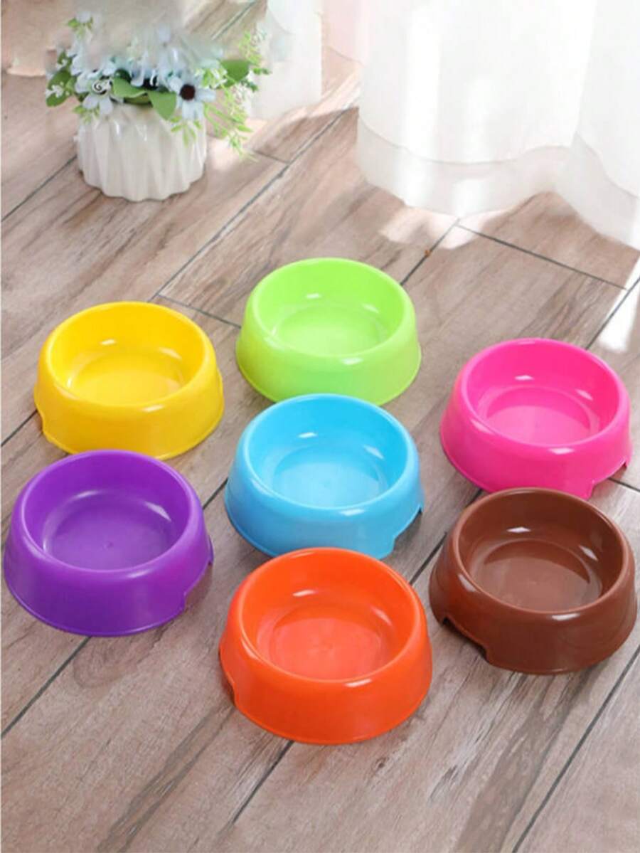 Set of 4 multicolor 300ml plastic pet feeding bowls for cats and dogs