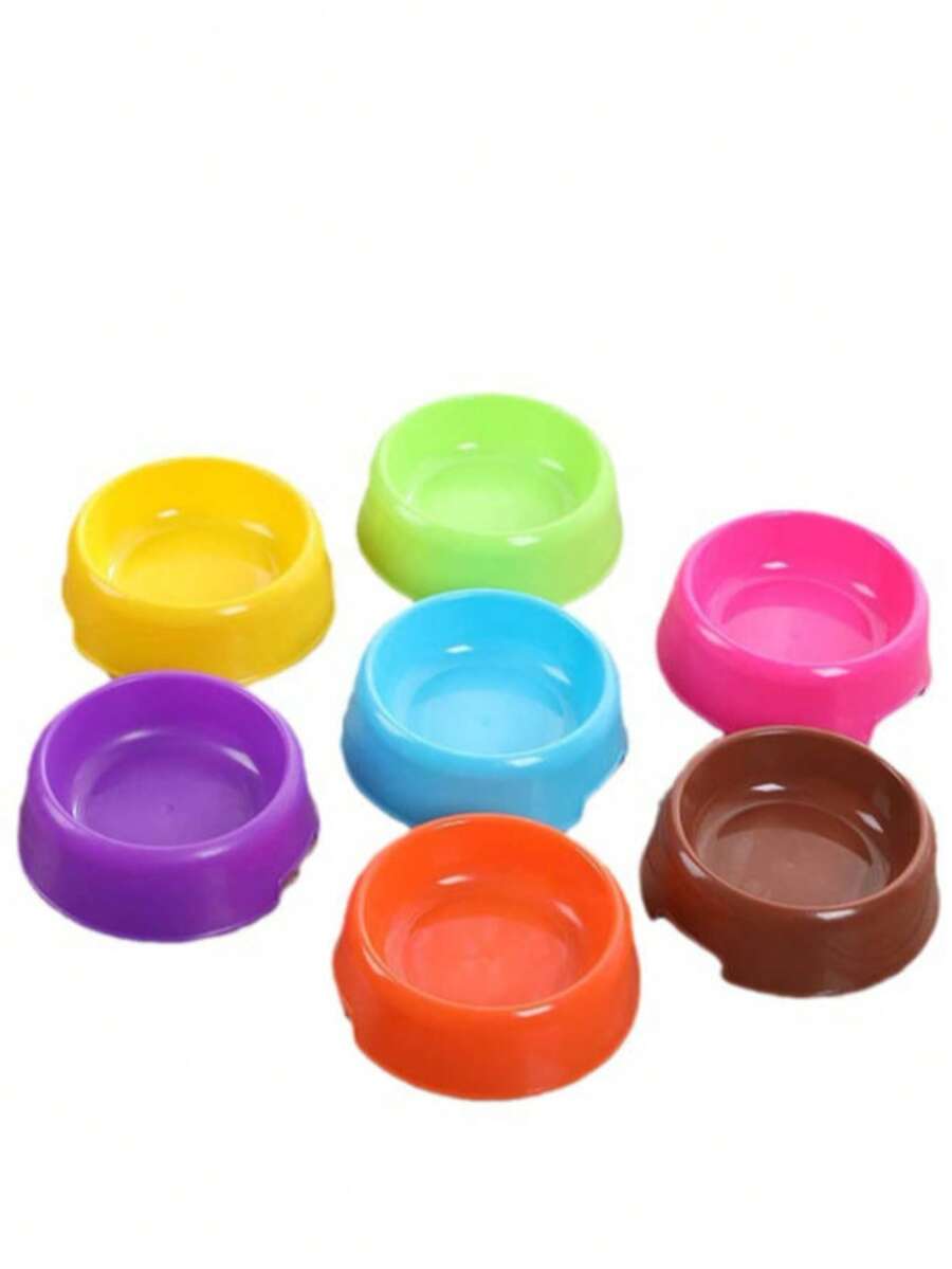 Set of 4 multicolor 300ml plastic pet feeding bowls for cats and dogs