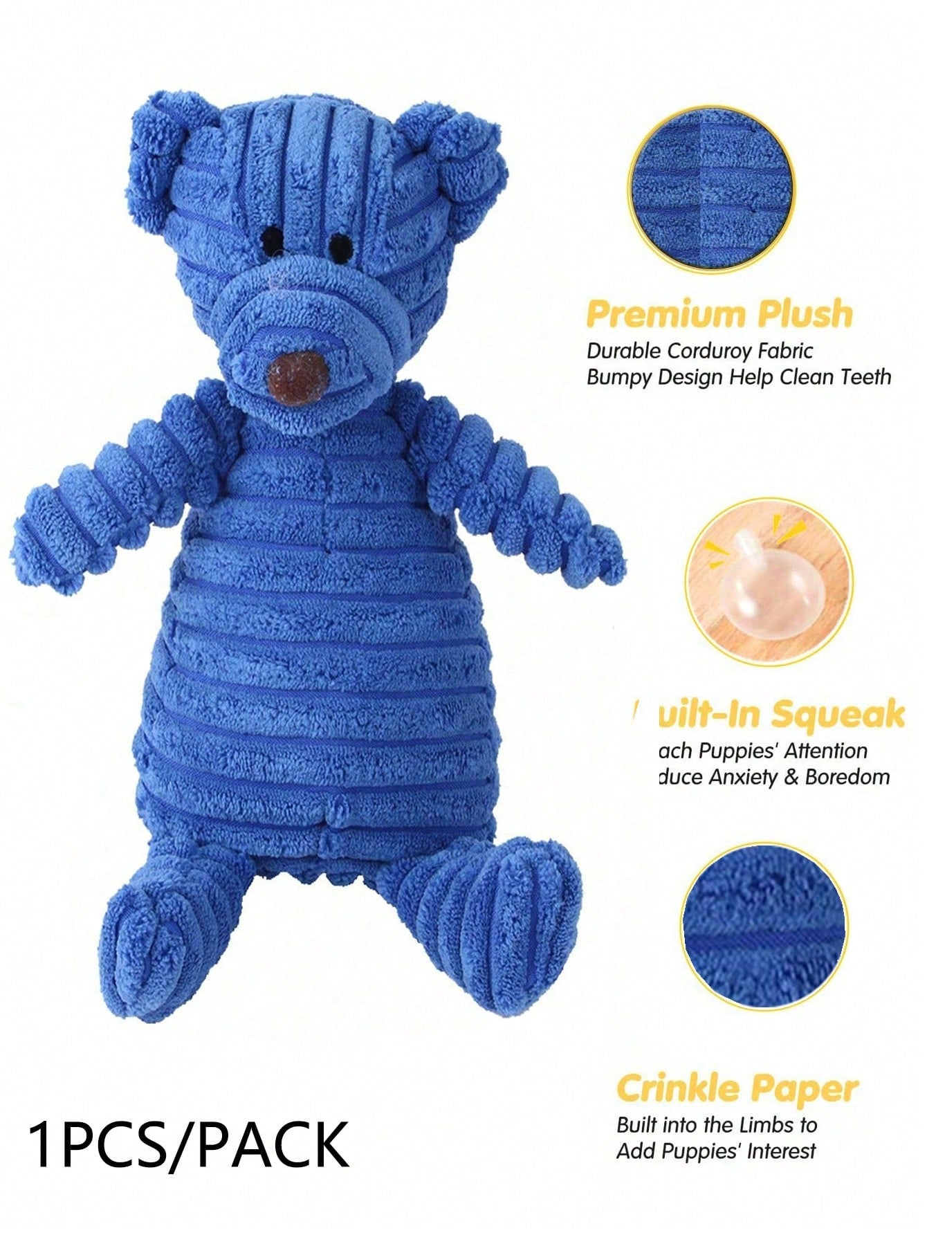 5pcs Luxury Puppy Toys Set, Suitable For Teething Puppies, Includes Cute Squeaky Toys, Balls, And More Rope Toys, Ideal Birthday Gift For Pet Owners, Light Blue, Small Breed
