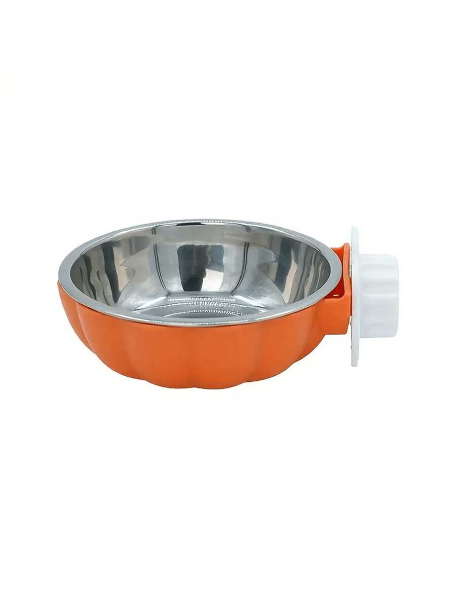 Blue detachable pet cage hanging food and water bowl with safety lid for small animals like hamsters and rats