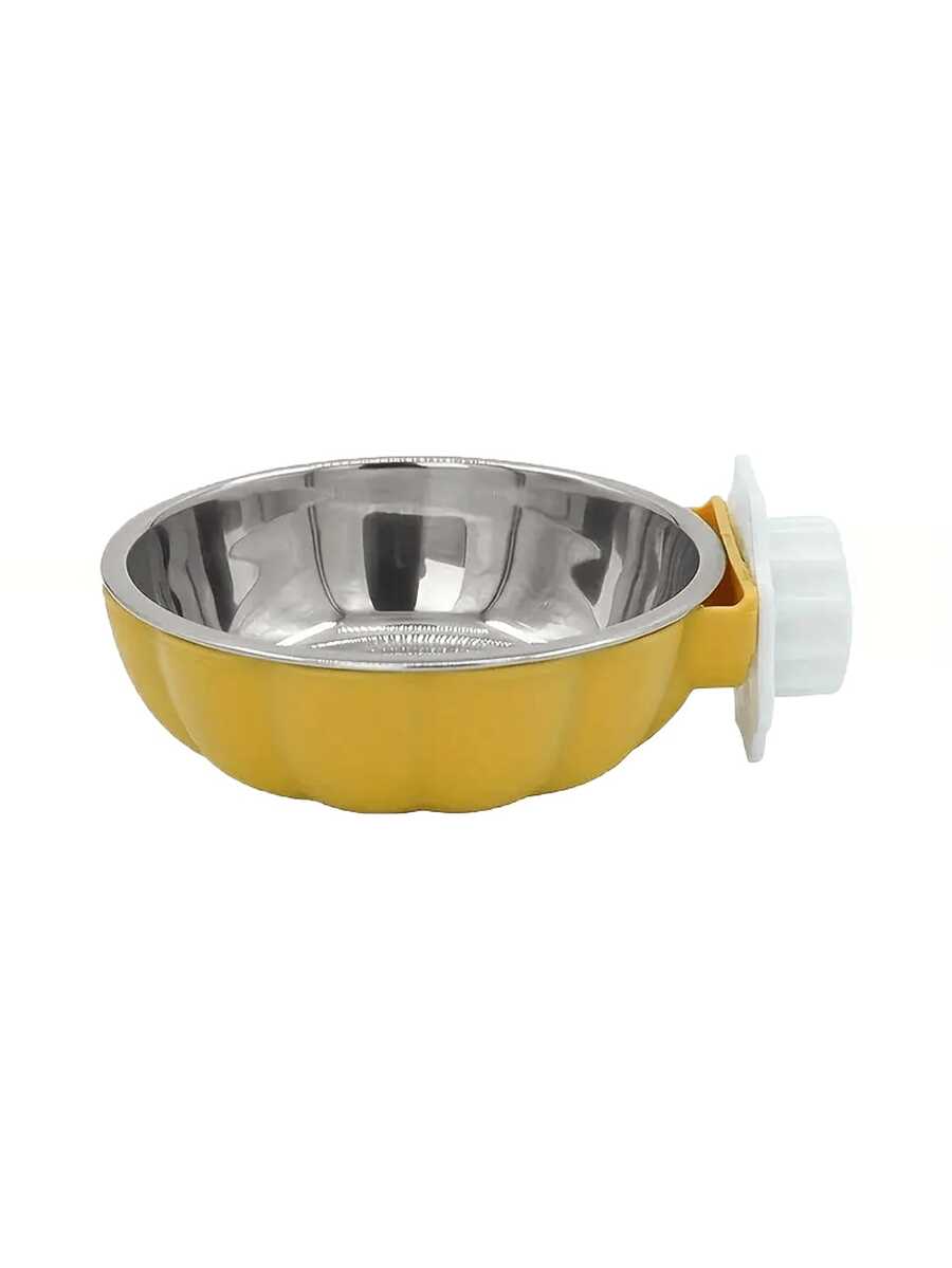 Blue detachable pet cage hanging food and water bowl with safety lid for small animals like hamsters and rats