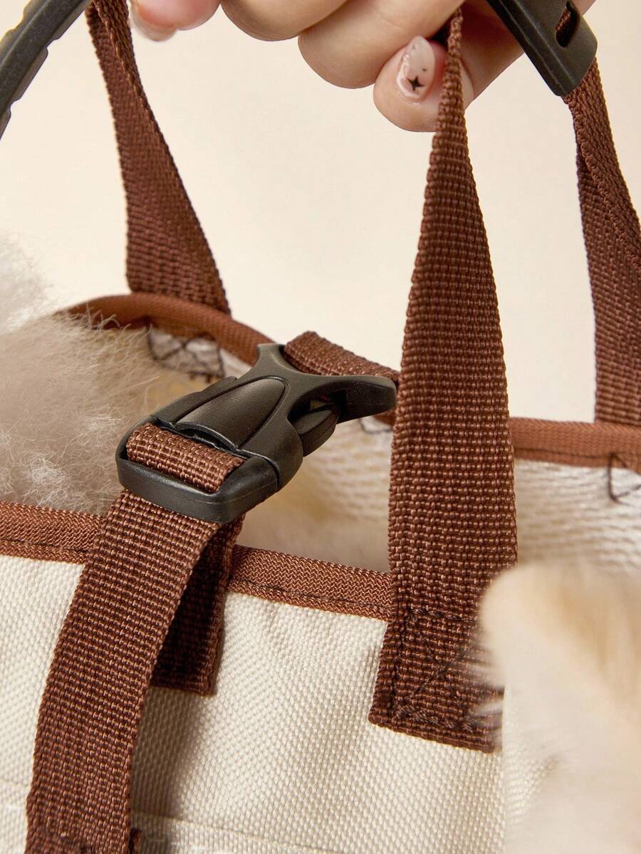 White portable pet backpack carrier with adjustable straps for dogs and cats