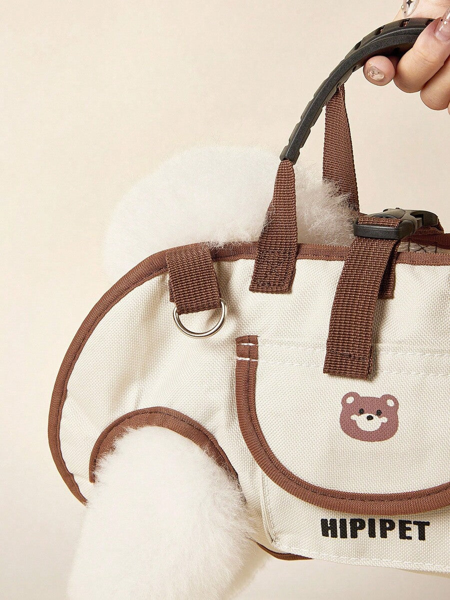 White portable pet backpack carrier with adjustable straps for dogs and cats