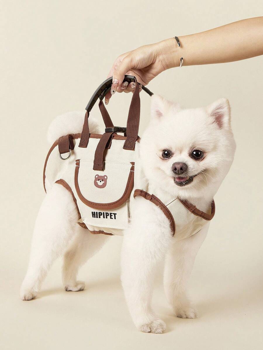 White portable pet backpack carrier with adjustable straps for dogs and cats